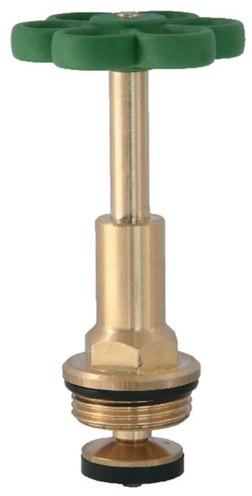 Ventiloberteil von Syr mit grünem Griff und metallener Basis, zur Verwendung in Sicherheitsgruppen zur Regelung von Wasserströmem in Heizungsanlagen.